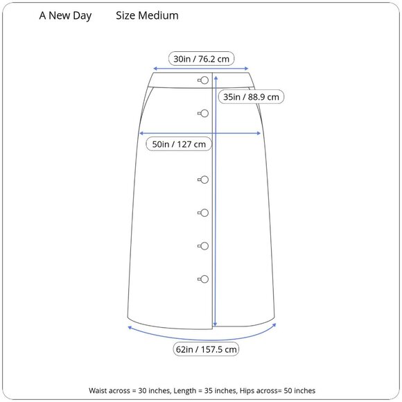 A New Day Womens Casual Red Linen Blend A-Line Midi Skirt With Pockets Medium - Picture 10 of 10